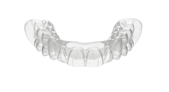 Isolated Clear Invisible Dental Aligner Tray for Orthodontic Treatment isolated on Transparent Background