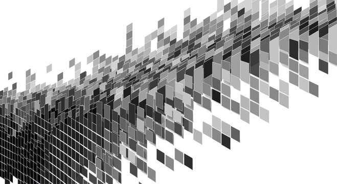 Dynamic geometric abstract illustration with layered 3D rectangles forming modern motion effect design, perfect for digital backgrounds, technology themes, and creative vector artwork