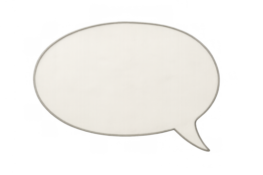 Blank white speech bubble, wood cutout, communication concept with empty dialogue box on transparent background - Powered by Adobe
