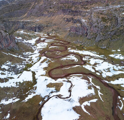 Landscape in the Aguas Tuertas Valley in the Western Valleys Natural Park. La Jacetania region. Huesca. Aragon. Spain. Europe.