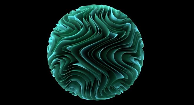 Abstract organic fingerprint pattern with swirling green textures on a black background