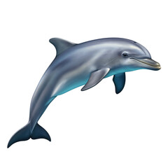 Obraz premium Graceful dolphin leaping out of water isolated on transparent background