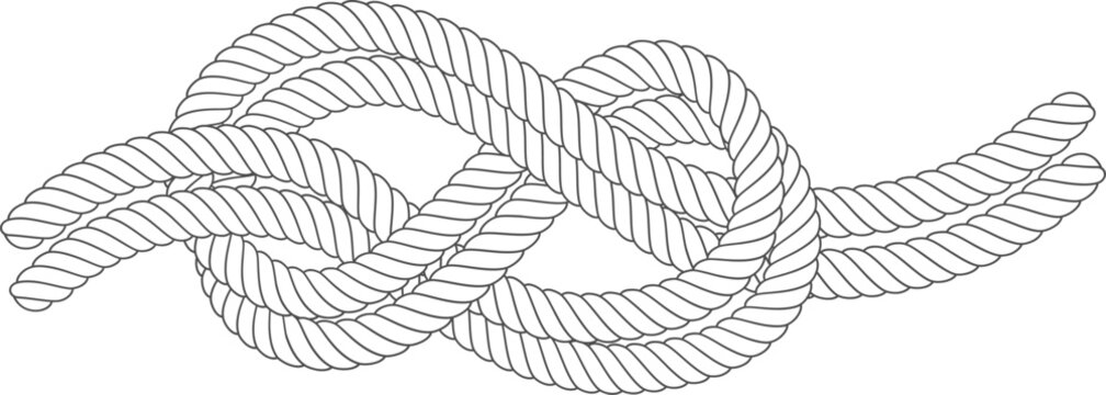 Rope figure eight knot binding strength concept