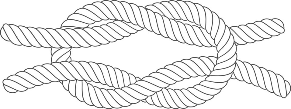 Tying rope knot symbolizing strength and connection
