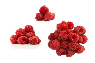 Tasty fresh raspberry isolated on a white background. Top view.