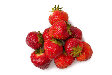 Fresh group of berries isolated on a white background.