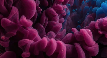 Deeply saturated, intense color wash flowing and mixing. A macro abstract background emphasizing pigment density and visual fullness ,digital ,fluid ,wash