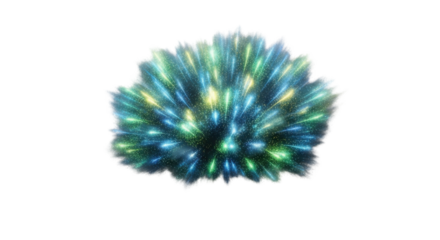 Dynamic Abstract Blue and Green Light Burst Effect Graphic isolated on Transparent Background