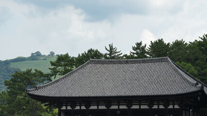 The classical architectures view located in the old temple of the Japan
