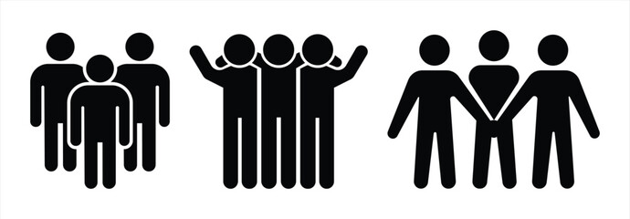 Group Friendship Icon Set