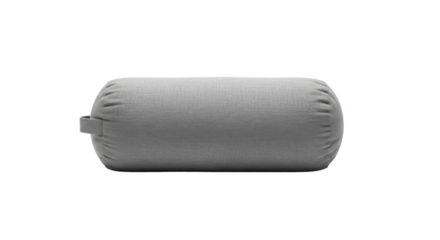 Minimalist Grey Cylindrical Yoga Bolster Pillow Product Shot isolated on Transparent Background