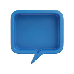 Fototapeta premium Three dimensional glossy blue communication bubble design isolated on black background