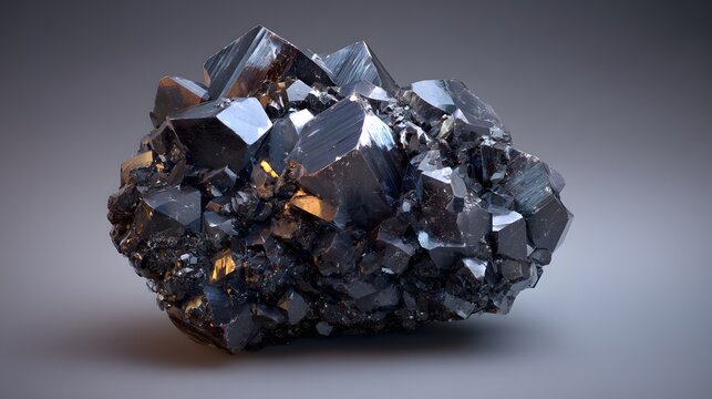 Close-up of a raw, unpolished galena mineral specimen with metallic luster and crystalline structure.