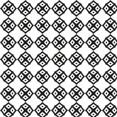 Intricate black and white geometric pattern featuring repeating diamond shapes with detailed inner motifs