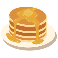 Pancakes With Syrup in Cozy Hand-Drawn Style for Breakfast Design