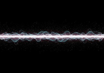 Abstract glowing quantum field geometry flowing across dark space, representing unseen energetic rhythm and infinite potential void ,dimension ,line ,connectivity