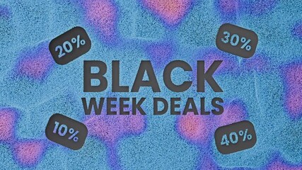 Colorful black week percentage sign motion graphic for discount advertising