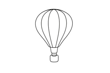 Fototapeta premium Hot air balloon abstract line art icon representing travel, adventure, and exploration on a transparent background