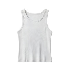 Elegant white sleeveless blouse with gathered neckline isolated on transparent background for fashion design and mockups