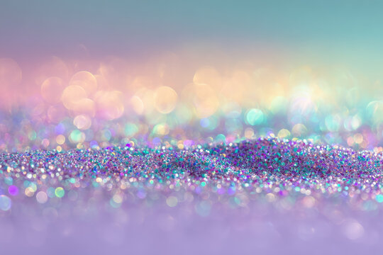 Soft pastel glitter sparkles with dreamy retro modern tone, creating magical and whimsical texture, perfect for festive, creative, or decorative backgrounds and joyful moods