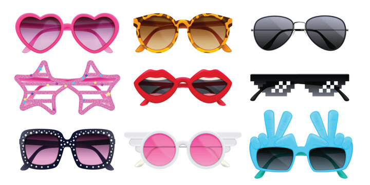 Realistic Sunglasses Set