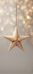 Hanging Golden Christmas Star