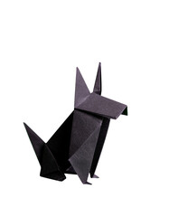 【PNG透過素材】折り紙で折られた犬