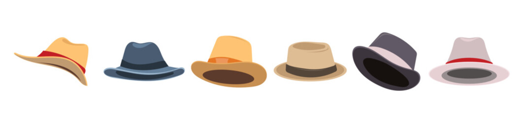 Set of head cap vector illustration
