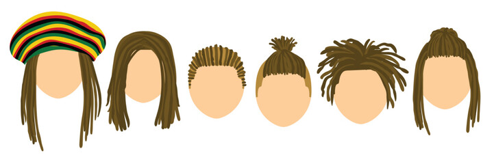 dreads template vector