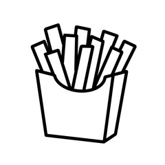 French Fries Box Line Icon Illustration