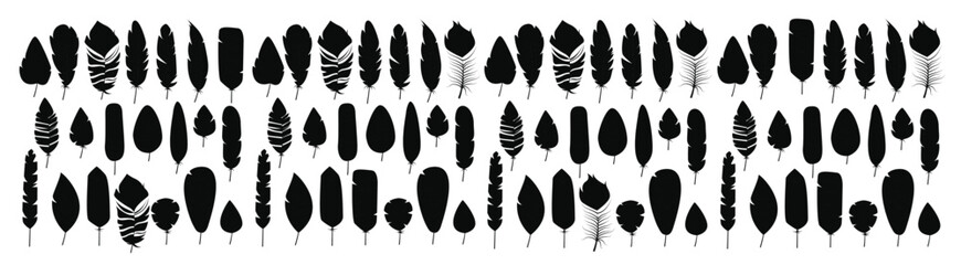 Collection of boho vintage tribal ethnic hand drawn colorful feathers