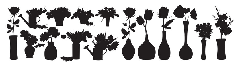 flower vase silhouette set