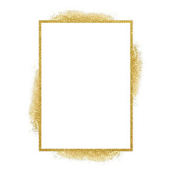 Gold glitter frame on transparent background