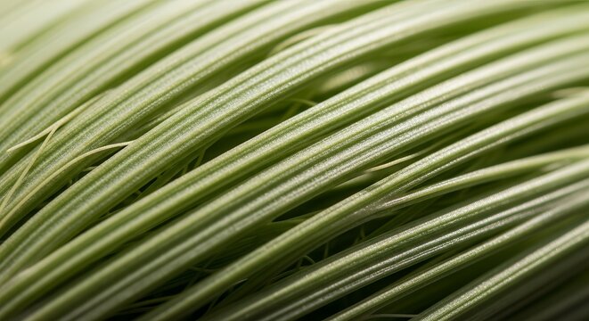 Abstract Green Lines: A Macro Shot Of Textured Vegetation Detail From Above