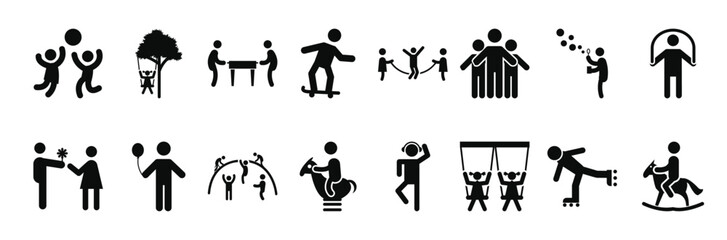 Fototapeta premium collection of outdoor games icon designs 