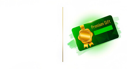 Premium Gift Card with Golden Seal and Green Design, Ideal for Special Occasions and Celebrations, Gift Voucher