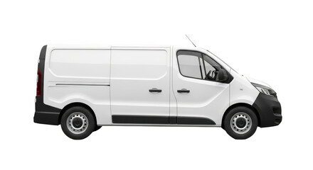 White cargo van isolated on transparent background