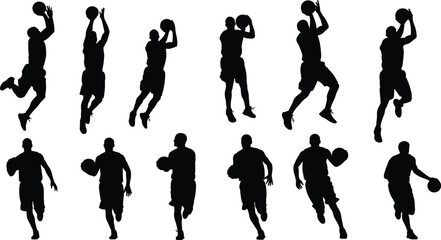 Professional military or police officer silhouettes collection set in formal uniform performing respectful salute gesture for patriotic security and service concepts isolated white background.