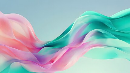 Elegant fluid art with pink and turquoise flowing waves.