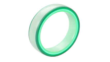 Shiny ring 3D metal golden icon number 0 made of glossy spheres and green glass circle symbol illustration