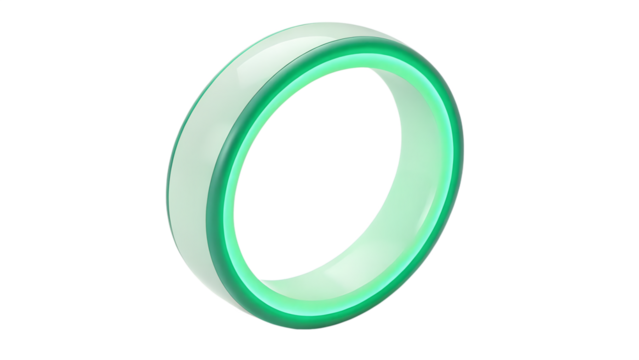 Shiny ring 3D metal golden icon number 0 made of glossy spheres and green glass circle symbol illustration - Powered by Adobe