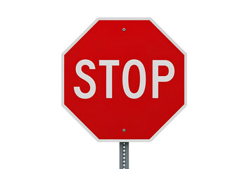 Obraz premium Bold red octagonal stop sign designed for clear traffic control safety.