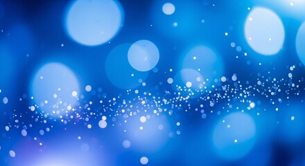 Abstract blue bokeh lights and sparkling particles background image