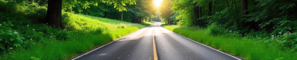 Obraz premium A Fork in the Road Overgrown Path vs. Paved Road, Symbolizing Life Choices and Uncertain Futures. A Journey Metaphor.