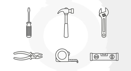 Fototapeta premium Essential tools for your next DIY project, perfect for home improvement, construction, and repair work showcasing a modern, clean aesthetic
