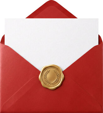 Open Red Envelope with Empty Card PNG