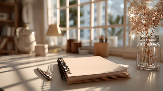 Realistic_Daylight_Workspace_Soft_Window_Light_Spiral_Notebook_Pen_Golden_Hour_Home_Office_Focus