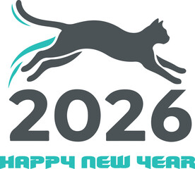 Agile Feline Leap 2026: Dynamic New Year Progress Logo
