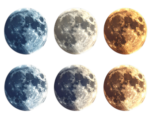 Minimal Moon Phase Icons Set transparent background png