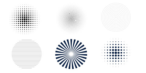 Set of black halftone dots backgrounds.